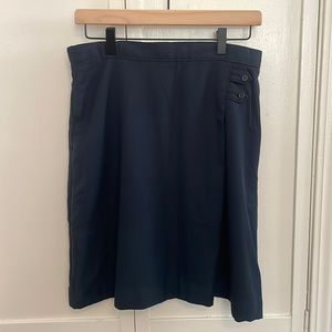 Lands’ End Girls Solid A-line Uniform Navy Skirt
